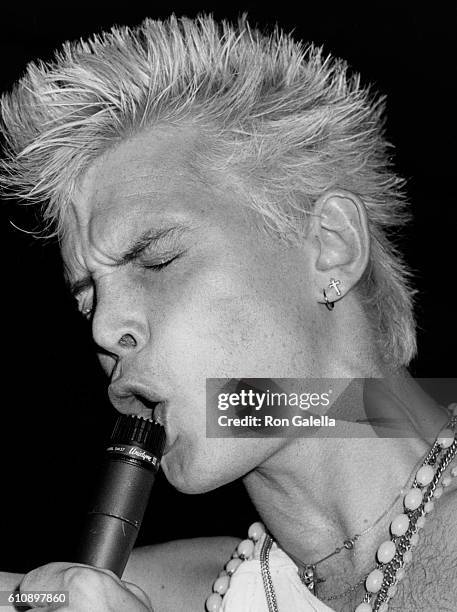 Billy Idol attends Perri Lister Birthday Party on April 10, 1984 at the Cat Club in New York City.