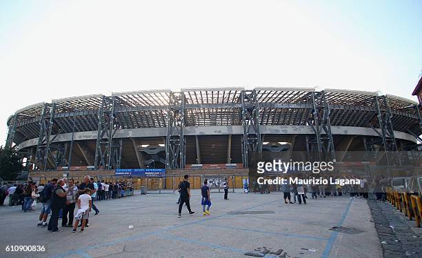 General view of stadium before the UEFA Champions League match between SSC Napoli and Benfica at Stadio San Paolo on September 28, 2016 in Naples, .