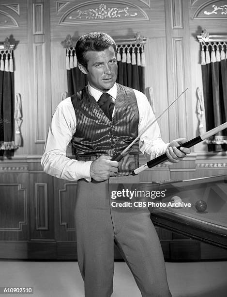 Actor Robert Conrad portrays James T. West in the CBS television show, The Wild Wild West. Image dated April 22, 1965. Hollywood, CA.