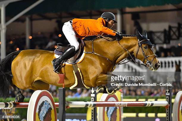 Maikel van der Vleuten of Netherlands riding VDL Groep Arera C during the CSIO Barcelona Furusiyya FEI Nations Cup Jumping Final First Round at the...