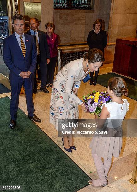 Crown Prince Frederik of Denmark and Crown Princess Mary of Denmark visit the U.S. Chamber of Commerce on September 28, 2016 in Washington, DC.