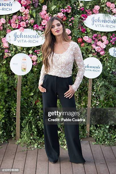 Sara Carbonero presents Johnson's Vita Rich at Room Mate Oscar hotel on September 28, 2016 in Madrid, Spain.