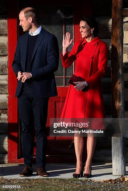 Catherine, Duchess of Cambridge and Prince William, Duke of Cambridge are seen leaving the MacBride Museum on September 28, 2016 in Whitehorse,...