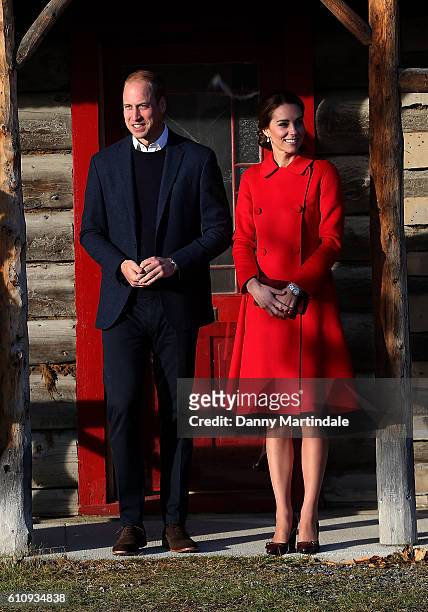 Catherine, Duchess of Cambridge and Prince William, Duke of Cambridge are seen leaving the MacBride Museum on September 28, 2016 in Whitehorse,...