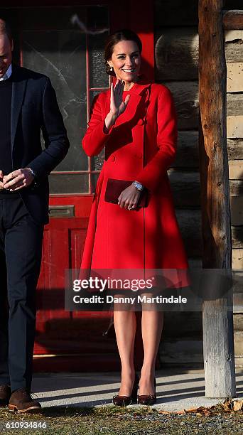 Catherine, Duchess of Cambridge and Prince William, Duke of Cambridge are seen leaving the MacBride Museum on September 28, 2016 in Whitehorse,...