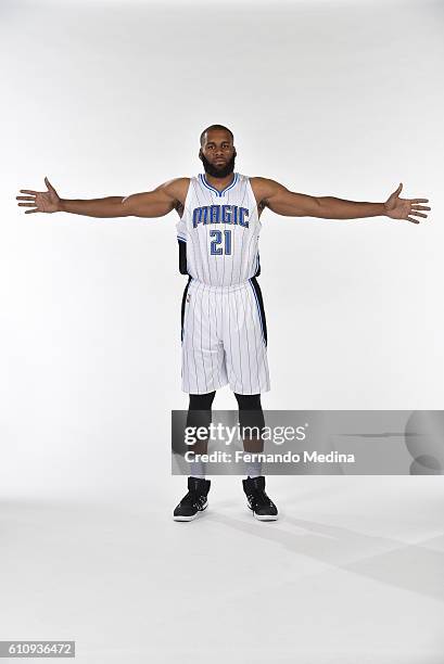 Arinze Onuaku of the Orlando Magic poses for a portrait during NBA Media Day on September 26, 2016 at Amway Center in Orlando, Florida. NOTE TO USER:...