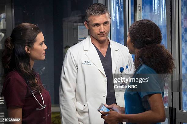 Natural History" Episode 202 -- Pictured: Torrey DeVitto as Natalie Manning, Jeff Hephner as Jeff Clarke, Yaya DaCosta as April Sexton --