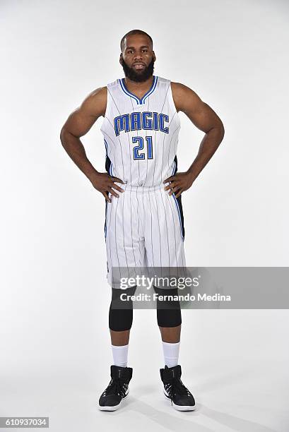 Arinze Onuaku of the Orlando Magic poses for a portrait during NBA Media Day on September 26, 2016 at Amway Center in Orlando, Florida. NOTE TO USER:...