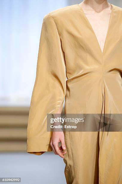 Cloth detail at the Jil Sander show Milan Fashion Week Spring/Summer 2017 on September 24, 2016 in Milan, Italy.