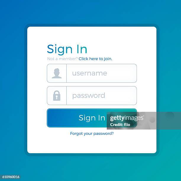 sign in or login website page - form stock illustrations