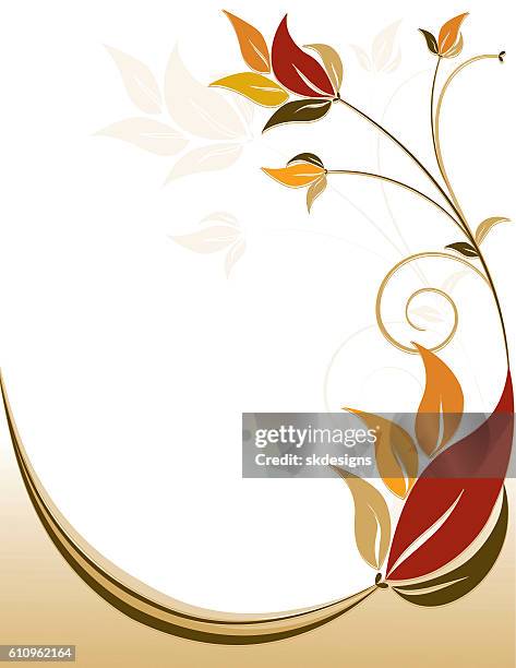 fall, autumn vertical leaves design element, background - lush stock illustrations