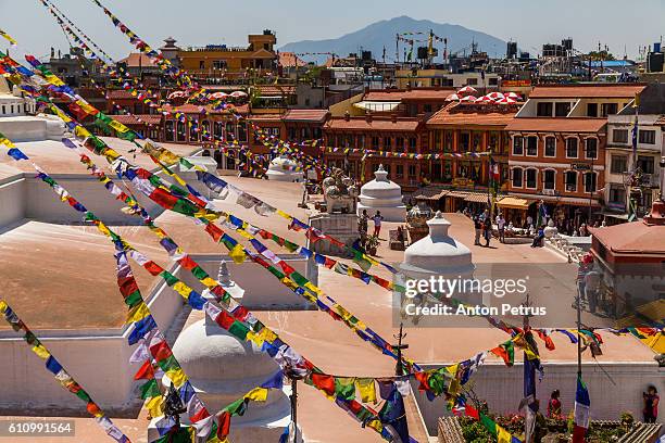 boudhanath buddhist stupa, kathmandu, nepal - swayambhunath stock pictures, royalty-free photos & images
