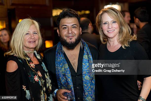 Diana Kelly and Entrepreneurs Adam Farfan and Shanin Dockrey attend the Premiere Of Momentum Pictures' "Milton's Secret" After Party at The Hollywood...