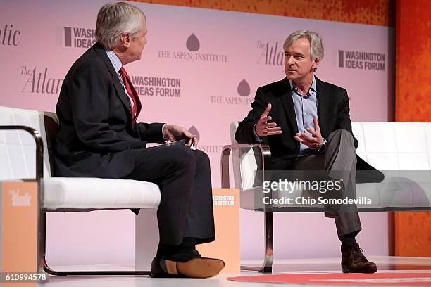Google's Self Driving Car Project CEO John Krafcik is interviewed by The Atlantic National Correspondent James Fallows during the Washington Ideas...