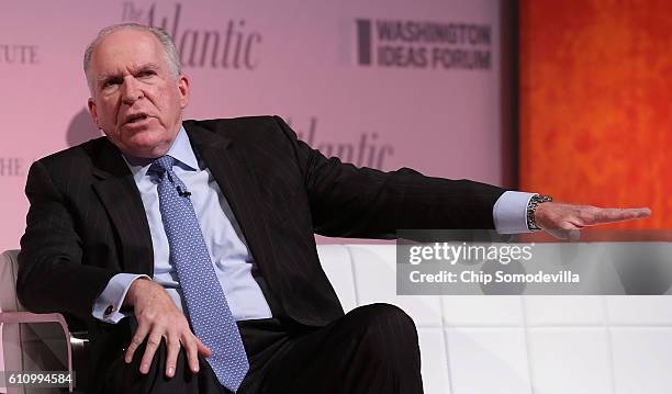 Central Intelligence Agency Director John Brennan is interviewed during the Washington Ideas Forum at the Harman Center for the Arts September 28,...