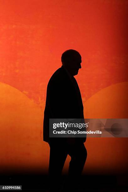 Central Intelligence Agency Director John Brennan takes the stage before being interviewed during the Washington Ideas Forum at the Harman Center for...