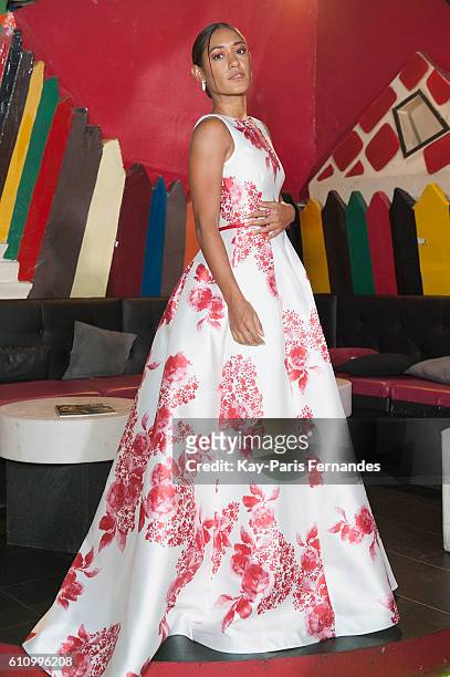Josephine Jobert poses during the Christophe Guillarme show as part of the Paris Fashion Week Womenswear Spring/Summer 2017 on September 28, 2016 in...