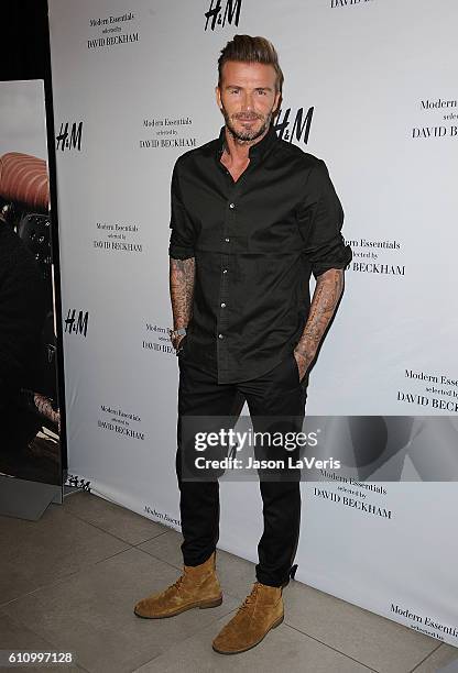 David Beckham launches the new H&M Modern Essentials campaign at H&M on September 26, 2016 in Los Angeles, California.