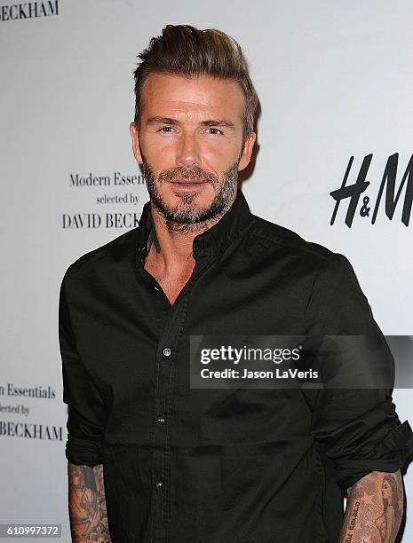 David Beckham launches the new H&M Modern Essentials campaign at H&M on September 26, 2016 in Los Angeles, California.