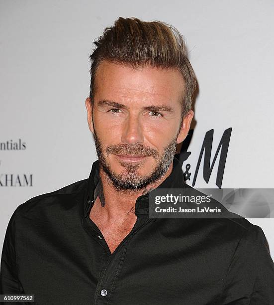 David Beckham launches the new H&M Modern Essentials campaign at H&M on September 26, 2016 in Los Angeles, California.