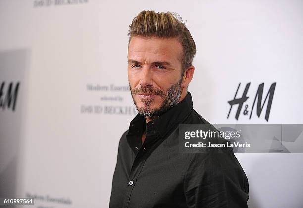 David Beckham launches the new H&M Modern Essentials campaign at H&M on September 26, 2016 in Los Angeles, California.