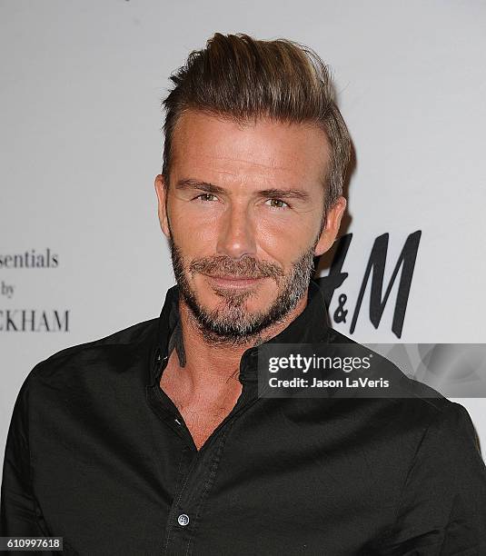 David Beckham launches the new H&M Modern Essentials campaign at H&M on September 26, 2016 in Los Angeles, California.