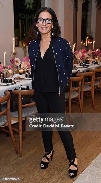 Bobbi Brown attends Bobbi Brown Cosmetics 25th Anniversary dinner at Farmacy on September 28, 2016 in London, England.