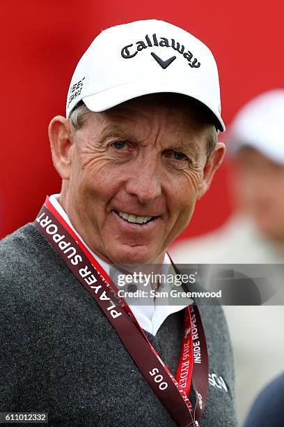 David Leadbetter looks on at the range prior to the 2016 Ryder Cup at Hazeltine National Golf Club on September 28, 2016 in Chaska, Minnesota.