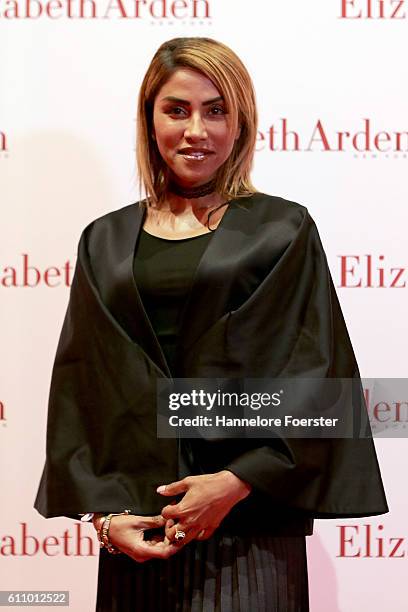 Sabrina Setlur, singer, attends the Elizabeth Arden Store 3rd Anniversary celebration, in Frankfurt, on September 28, 2016 in Frankfurt am Main,...