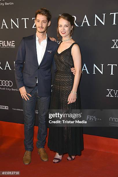 Paula Beer and Pierre Niney attend the 'FRANTZ' German Premiere at Delphi on September 28, 2016 in Berlin, Germany.