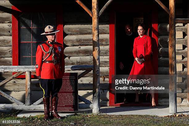 Catherine, Duchess of Cambridge and Prince William, Duke of Cambridge are seen leaving the MacBride Museum on September 28, 2016 in Whitehorse,...