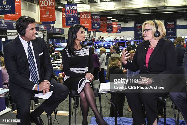 S Josh Elliott and Reena Ninan interview Sen. Claire McCaskill during live coverage from Hofstra University for the first presidential debate on...