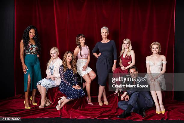 Actors from FOX's 'Scream Queens' Keke Palmer, Abigail Breslin, Skyler Samuels, Emma Roberts, Jamie Lee Curtis, Lea Michele, Diego Boneta, and Nasim...