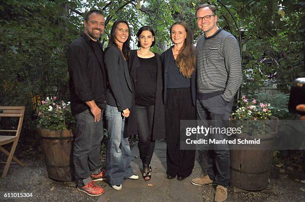 Juergen Maurer, Maria Koestlinger, Martina Ebm, Gerti Drassl and Thomas Stipsits pose during a photocall for the 3rd season of the tv show...