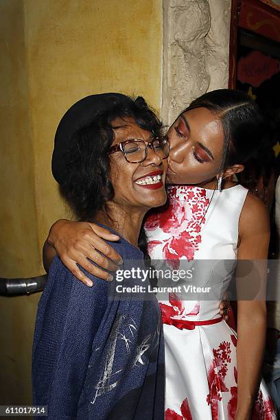 Actress Josephine Jobert and her mother Veronique Mucret-Rouveyrollis attend the Christophe Guillarme show as part of the Paris Fashion Week...