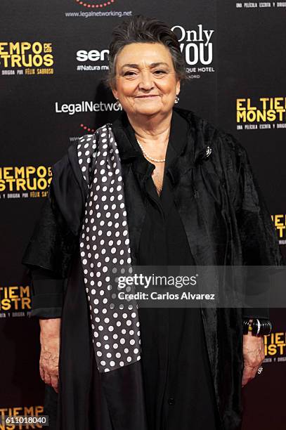 Spanish designer Elena Benarroch attends 'El Tiempo De Los Monstruos' premiere at Palacio de la Prensa cinema on September 28, 2016 in Madrid, Spain.