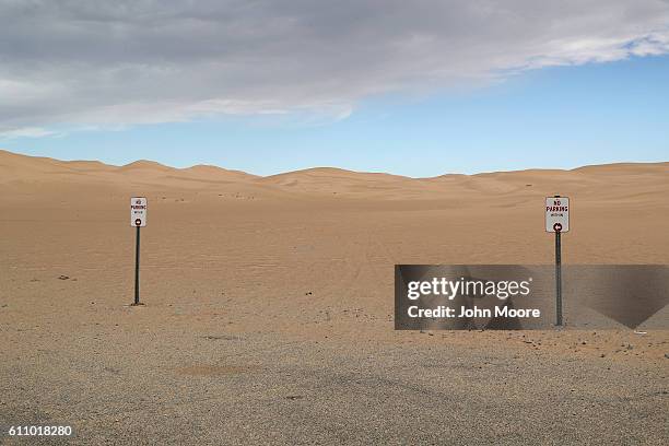 Dunes stretch into the distance near the U.S.-Mexico border on September 27, 2016 in the Imperial Sand Dunes recreation area, California. The border...