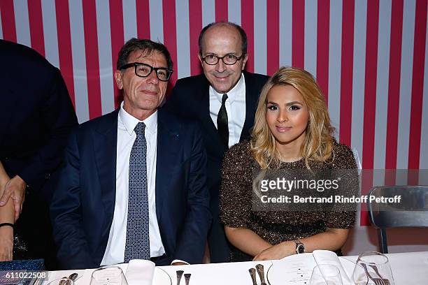 Curator of Centre Pompidou Serge Lasvignes , President of Delvaux and CEO Sonia Rykiel, Jean-Marc Loubier and Sheikha Aisha Al Thani attend the...