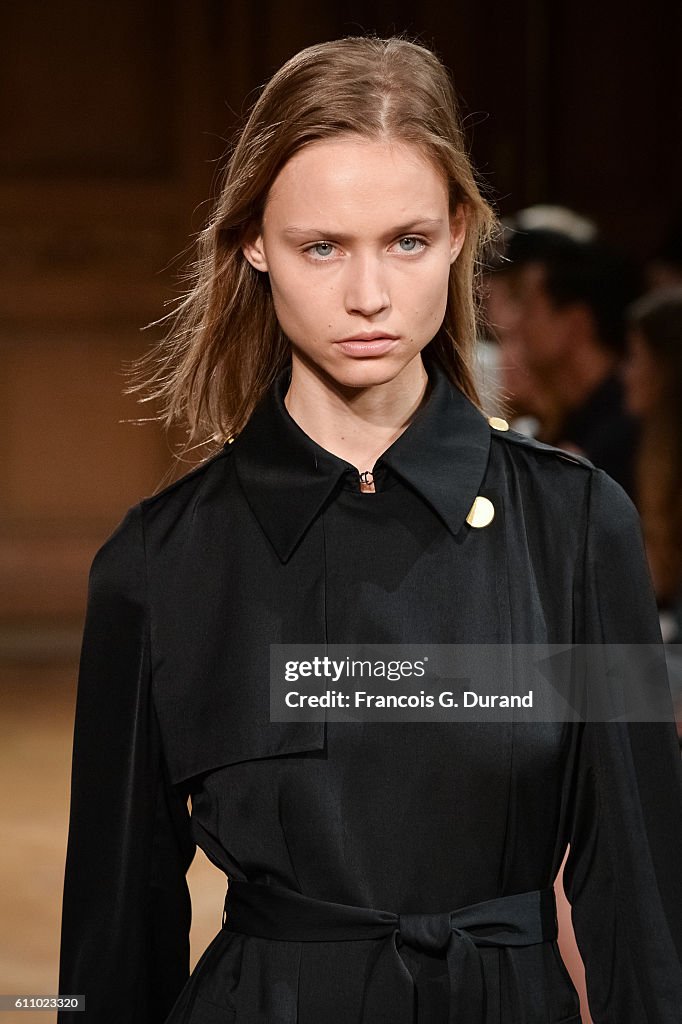 Paris Ii Model A model walks the runway during the Vionnet show as part of the Paris ...