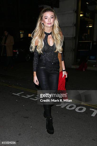 Georgia Toffolo at Nobu Berkeley Street for the Lipsy party on September 28, 2016 in London, England.