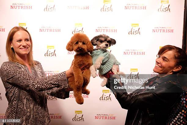 Chase and Tinkerbelle attend the celebration of the launch of Rachael Ray's Nutrish DISH with a Puppy Party on September 28, 2016 in New York City.