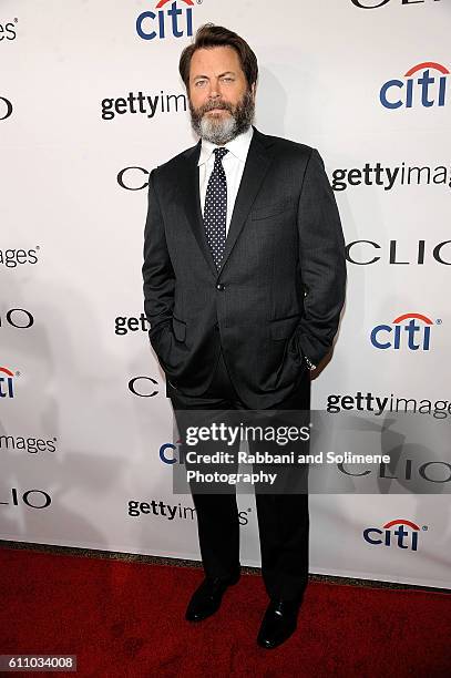 Nick Offerman attend the 2016 Clio Awards at American Museum of Natural History on September 28, 2016 in New York City.