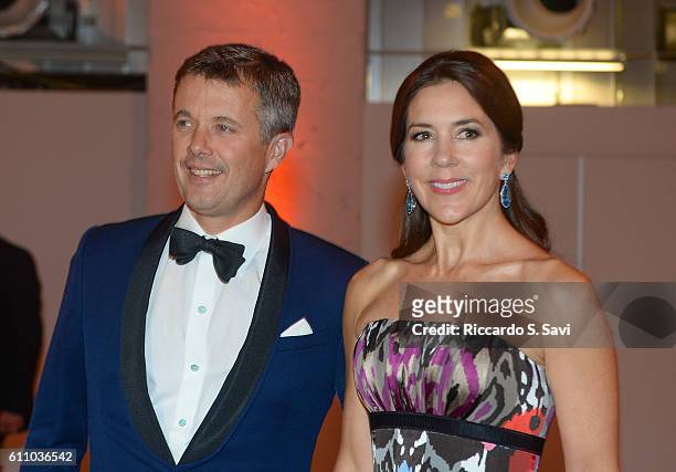 Crown Prince Frederik and HRH Princess Mary of Denmark, arrive at the Smithsonian's Arts and Industry building for a Gala Ball, to celebrate the U.S....