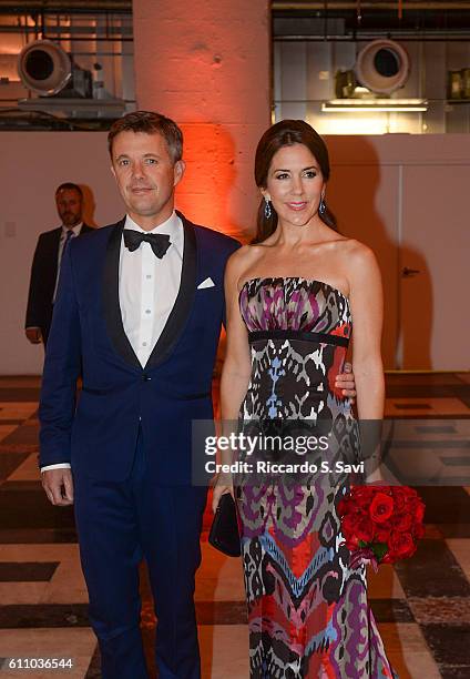 Crown Prince Frederik and HRH Princess Mary of Denmark, arrive at the Smithsonian's Arts and Industry building for a Gala Ball, to celebrate the U.S....