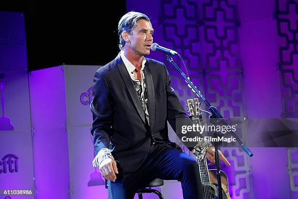 Musician Gavin Rossdale performs onstage at the 2016 Clio Awards at the American Museum of Natural History on September 28, 2016 in New York City.