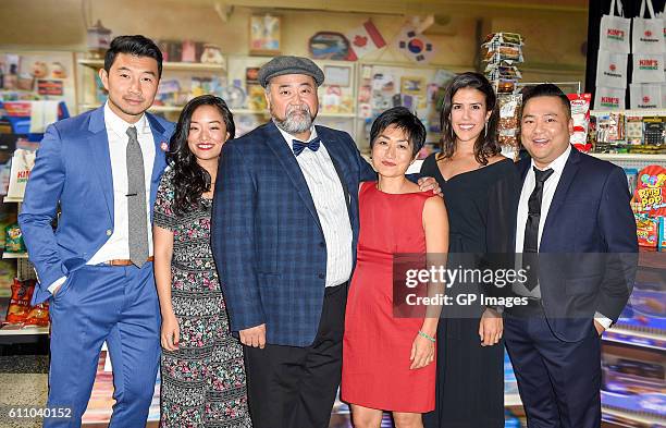 Kim's Convenience cast L-R Simu Liu, Andrea Bang, Paul Sun-Hyung Lee, Jean Yoon, Nicole Power and Andrew Phung attend the CBC World Premiere VIP...