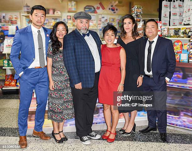 Kim's Convenience cast L-R Simu Liu, Andrea Bang, Paul Sun-Hyung Lee, Jean Yoon, Nicole Power and Andrew Phung attend the CBC World Premiere VIP...