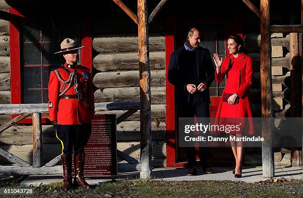 Catherine, Duchess of Cambridge and Prince William, Duke of Cambridge are seen leaving the MacBride Museum on September 28, 2016 in Whitehorse,...