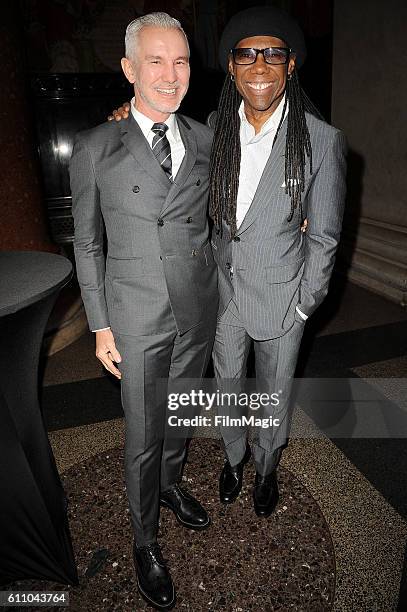 Baz Luhrmann and Nile Rodgers attend the 2016 Clio Awards at the American Museum of Natural History on September 28, 2016 in New York City.