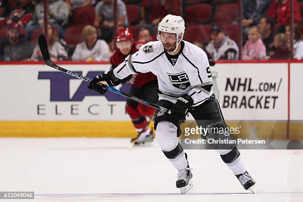 Teddy Purcell of the Los Angeles Kings in action during the preseason NHL game against the Arizona Coyotes at Gila River Arena on September 26, 2016...